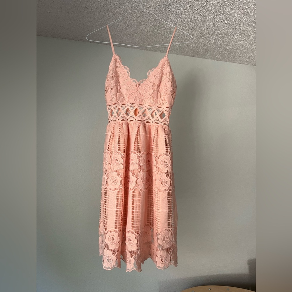 Pink Lace Dress - S